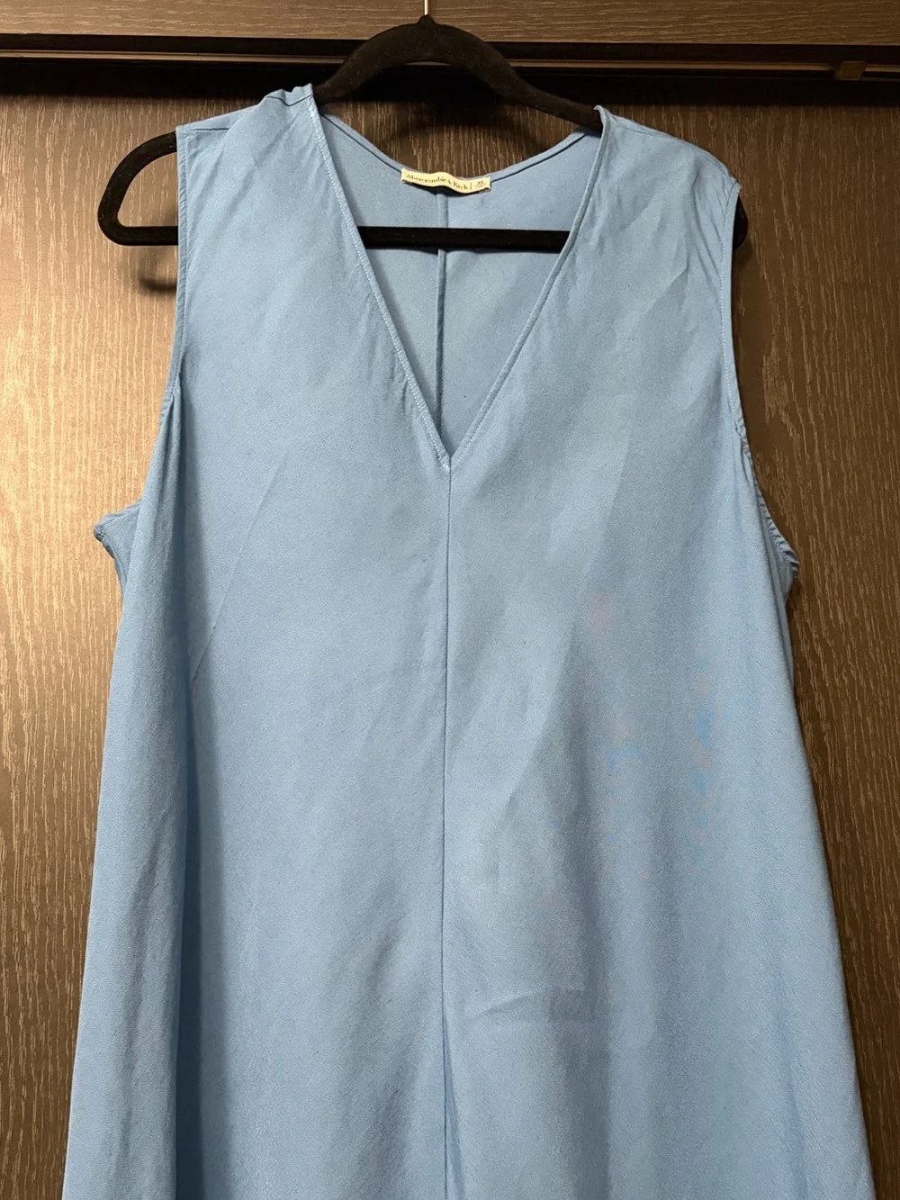 Abercrombie & Fitch Sleeveless V-Neck Maxi Dress in Sky Blue